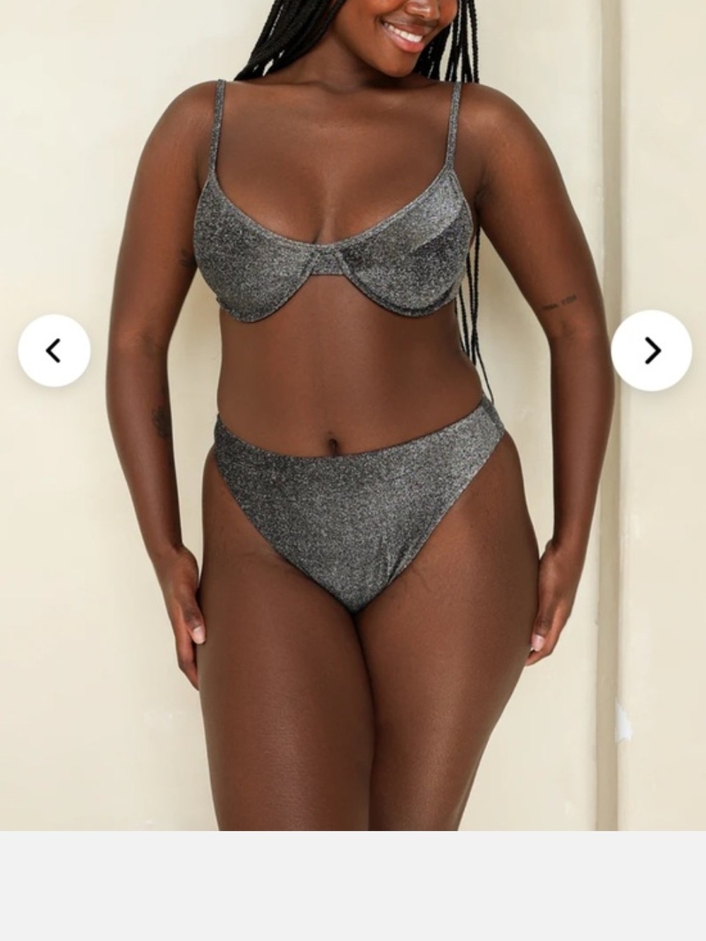 H&M Silver Shimmer Underwire Bikini Top